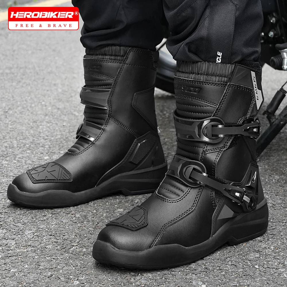 

SCOYCO Motocross Boots Waterproof Motorcycle Boots Enduro Motorcyclist Shoes TPU Leather Anti-slip Motorbike High Top Boots