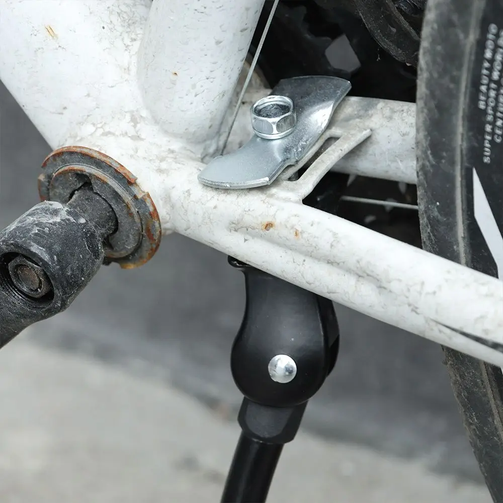 Heavy Duty Adjustable Mountain Bike Bicycle Cycling Prop Side Rear Alloy Kick Stand Bicycle Parts Sports Black Silver