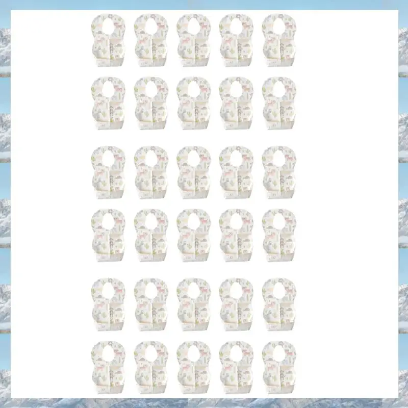 

L81A 2025-30 Pcs Baby Disposable Bibs Non-Woven Fabric Baby Toddler Bibs Feeding Saliva Apron Paper Bibs Portable Bibs