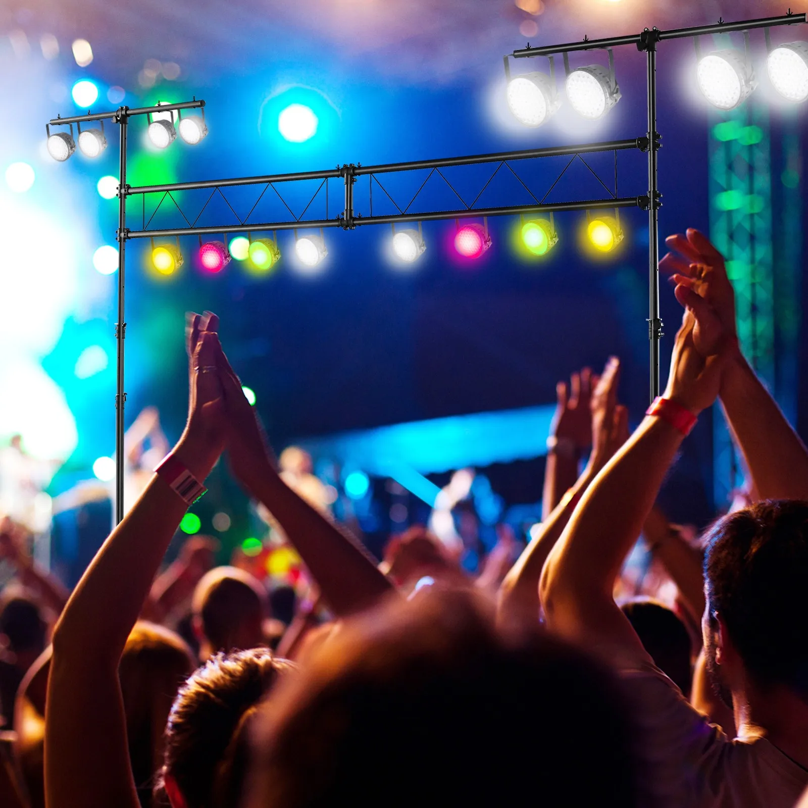 

11.5 FT Portable Lighting Truss System Heavy Duty Metal Pro Audio DJ Light Stand