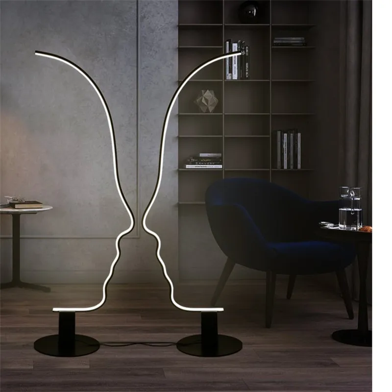 New Style Human Face Art Floor Lamp Nordic Designer Creative Living Room Sofa Bedroom Study Modern Minimalist Line Floor Light