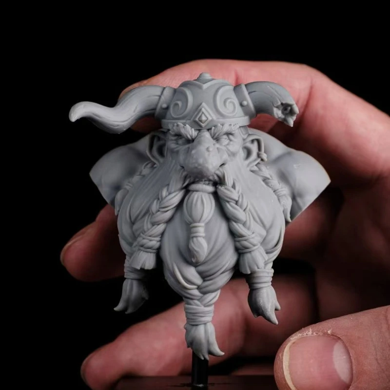 60mm Scale Diecast Resin Bust Model Kit Horned Dwarf Warrior Statue Unpainted No Base