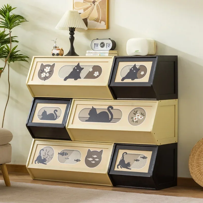 Factory High-value Pattern Medium And Ancient Style Combination Storage Box Superimposed Storage Box Storage Finishing Cabinet