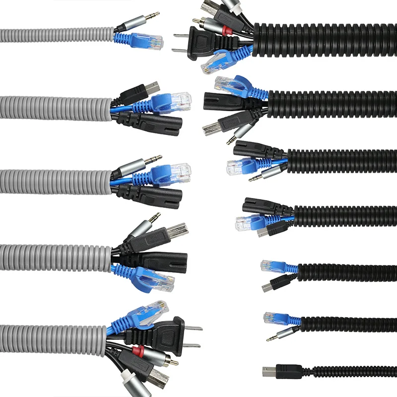 Open & Closed AD 7.5mm ~ 34.5mm PP Corrugated Tube for Auto Electrical Wiring Protect Car Wire Harness Casing Insulated Sleeving