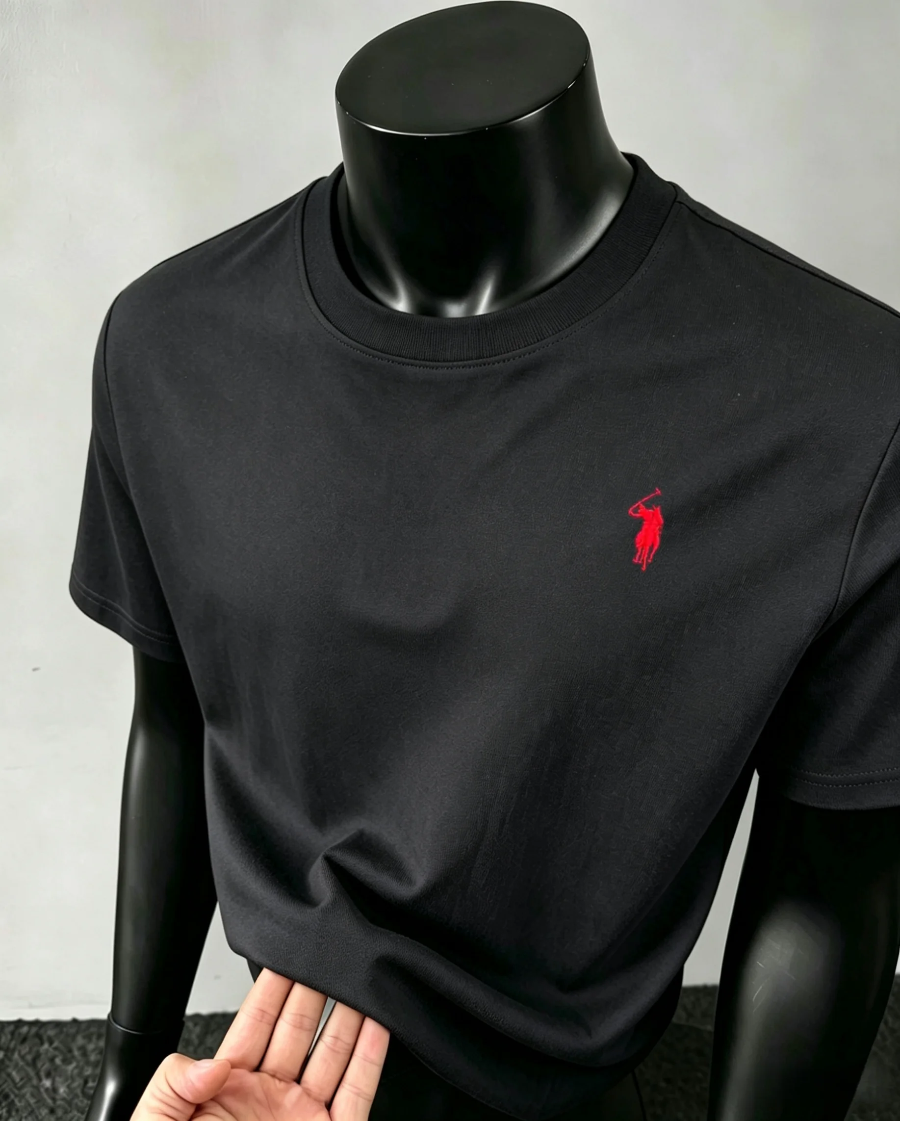 Camiseta de Hombre de Algodón 100% Puro de Alta Calidad, Cuello Redondo, Manga Corta, con Bordado de Pony, Moda Verano 2026, Estilo Deportivo Casual