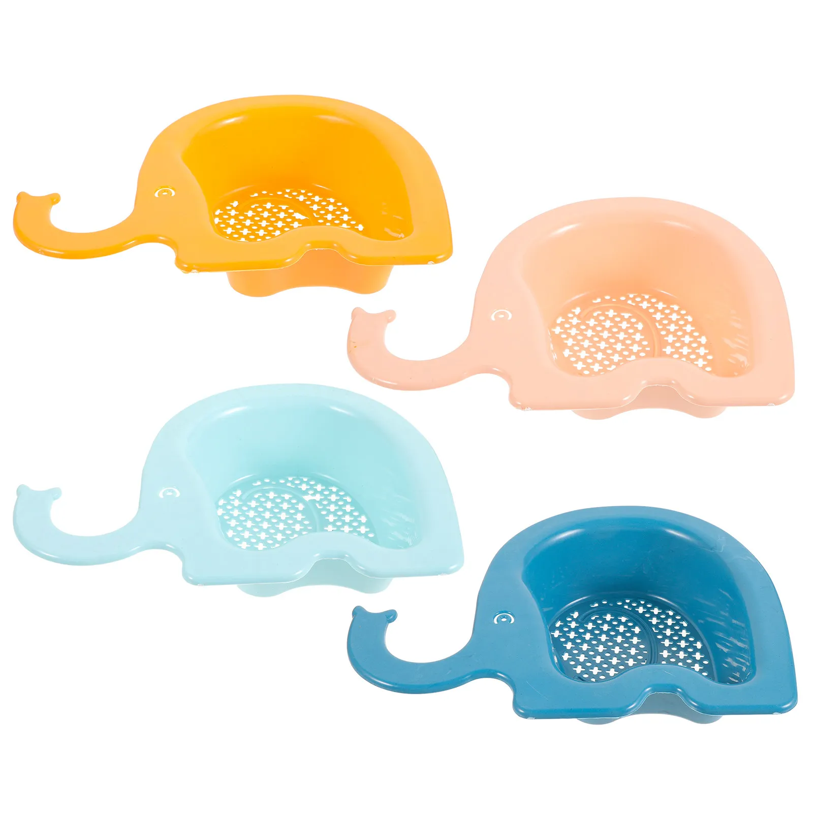 4Pcs Sleek Modern Plastic Kitchen Sink Strainer Basket Elephant Style Drain Mesh Filter for Fruits Vegetables Food Waste Catcher