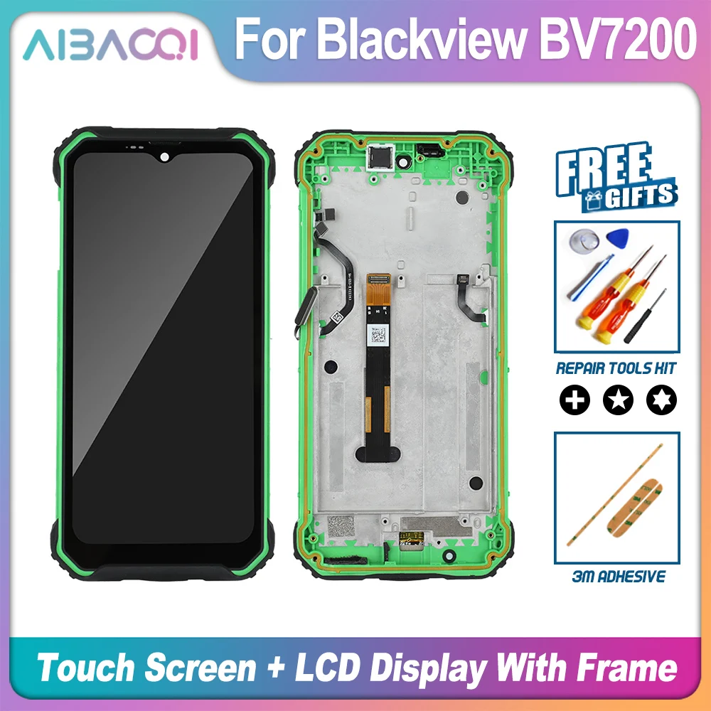 6.1 Inch Original New For Blackview BV7200 Touch Screen + 1560x720 LCD Display With Frame Digitizer Assembly