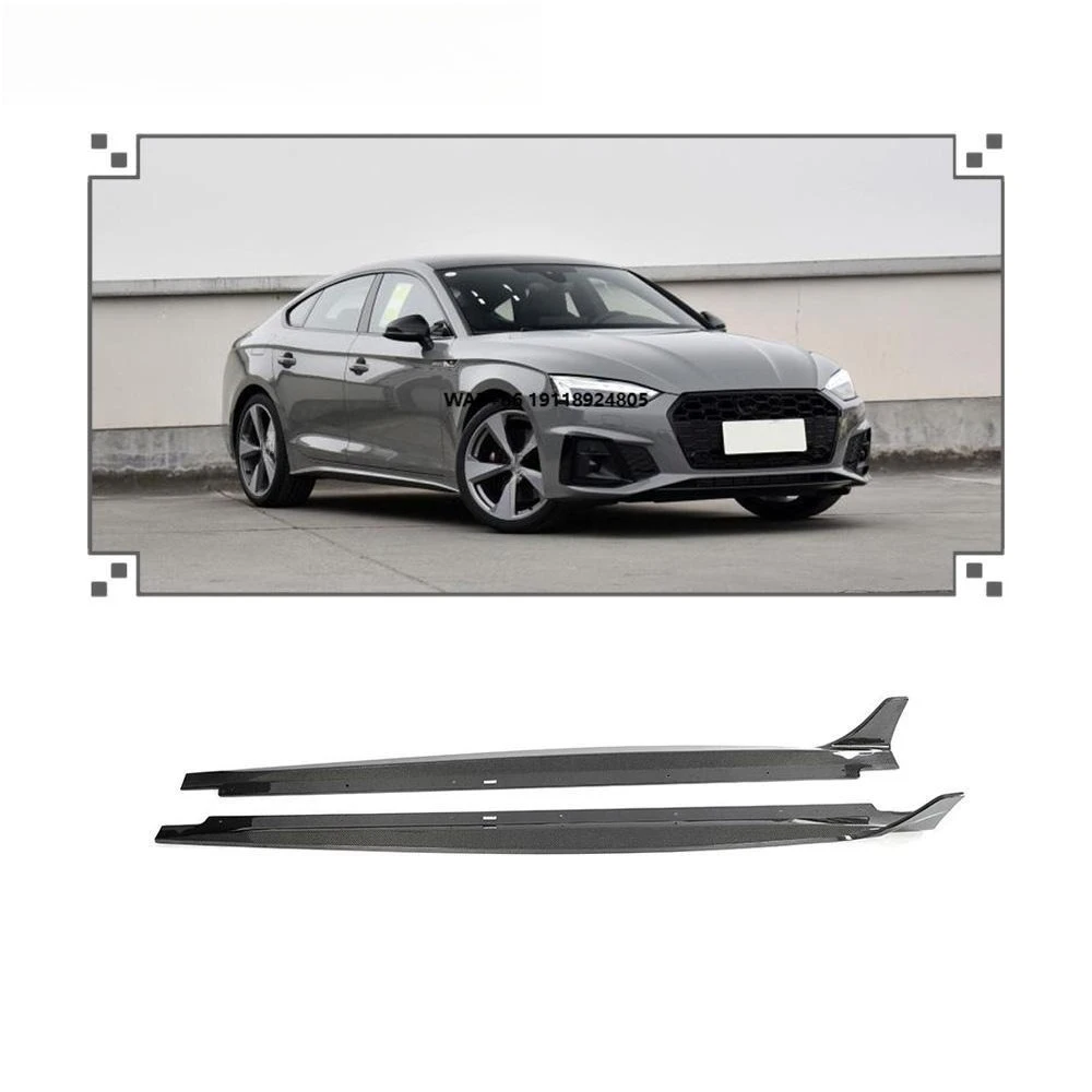 

For A5 B9.5 S5 S Line 2021-2024 Real Carbon Fiber Side Skirt Extension Lip Spoiler