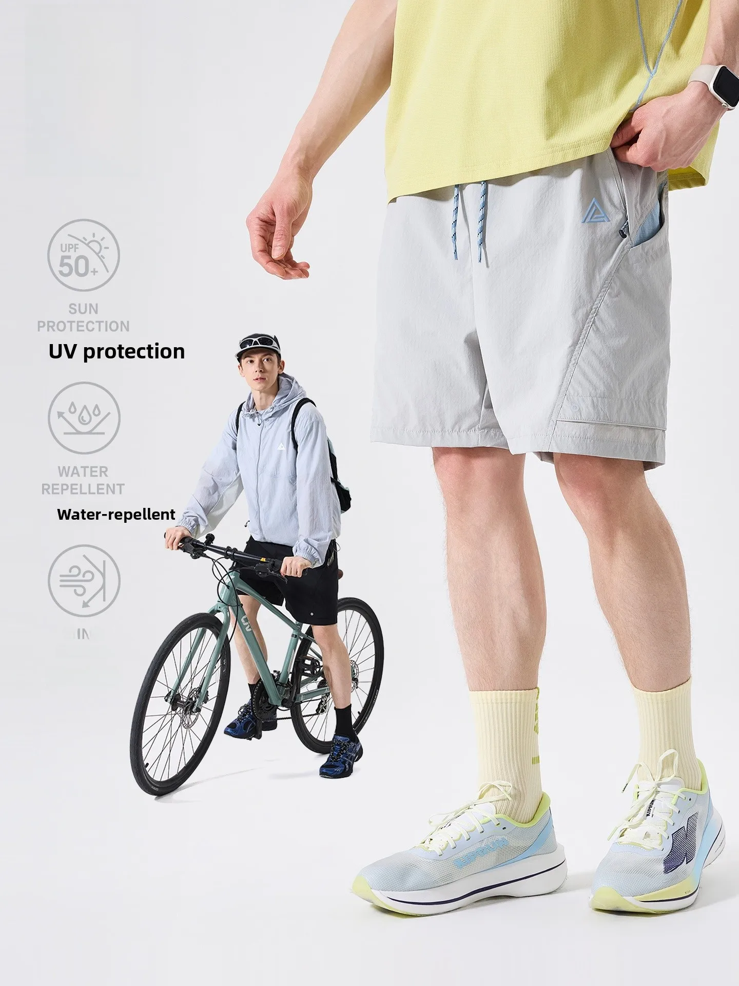 LAZY DAY Outdoor Three-Proof Sports Shorts Men's Lightweight Breathable Wear-Resistant Casual Five-Quarter Pants