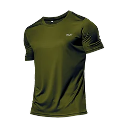 Camiseta de verano para hombre, camisetas blancas informales, Top de manga corta, camisetas transpirables de secado rápido, camiseta de gimnasio, camiseta de fútbol, ropa masculina