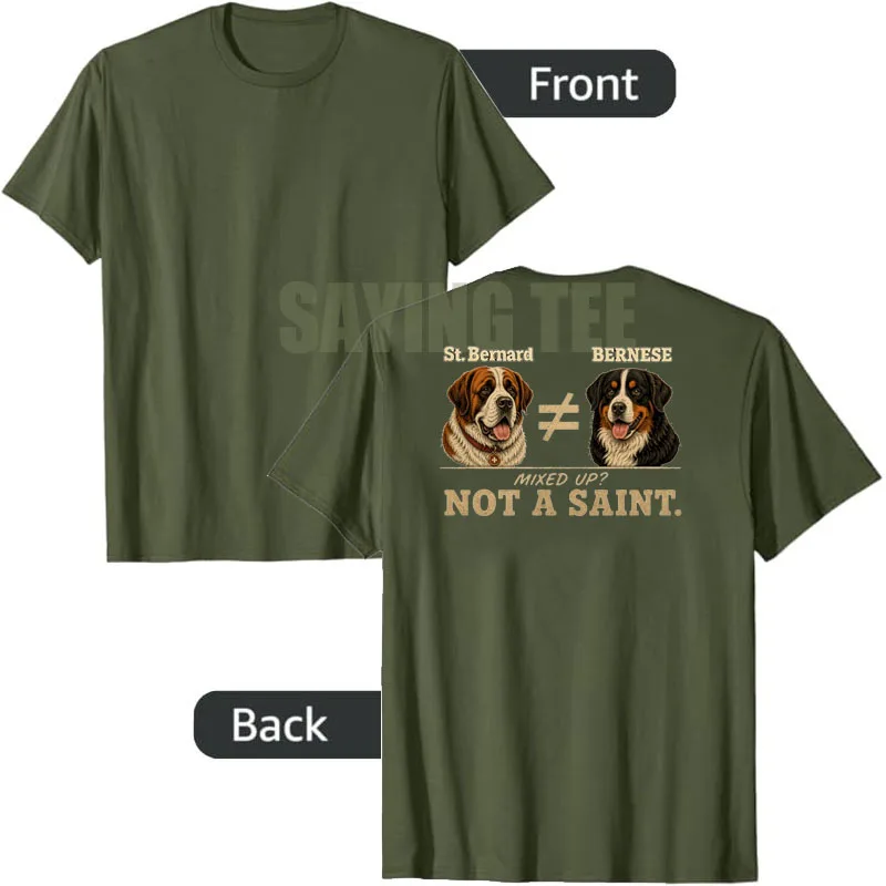 Berner Sennenhund, kein Saint Bernard, lustiges Hundepapa-Grafik-T-Shirt, Y2k-Ästhetik, einzigartiges Neuheitsgeschenk, Witz-Spruch-T-Shirt, lässig – Detail 5