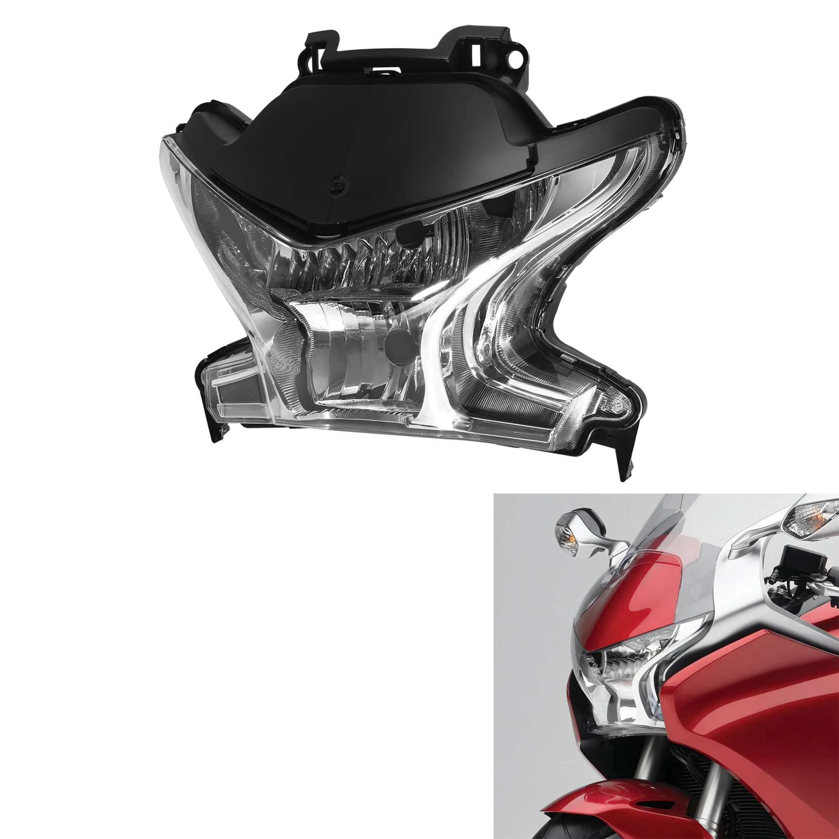 

Front Headlight HeadLamp Assembly Fit For Honda VFR1200 VFR1200F DCT 2010-2017 2016 2015 Motorcycle