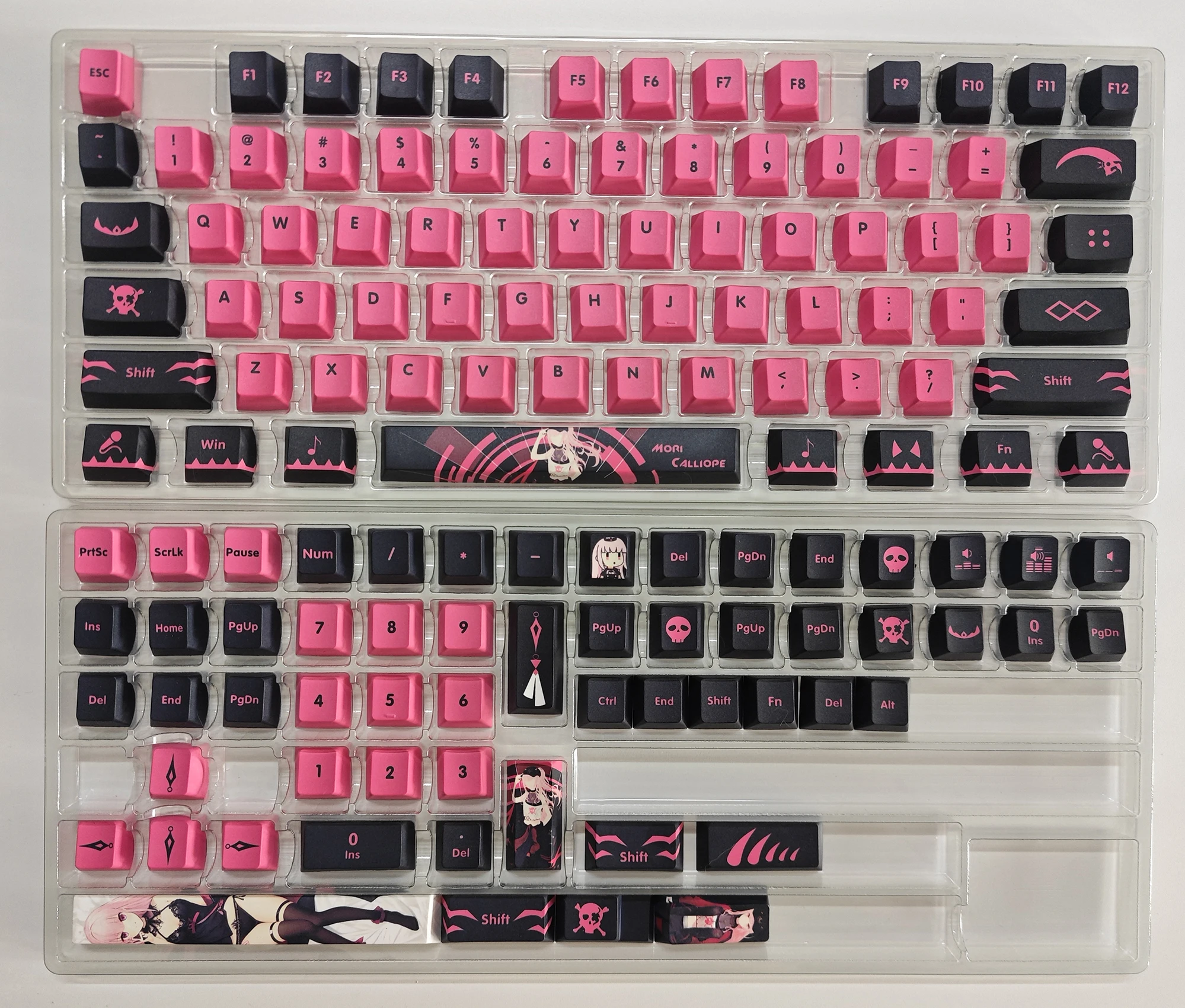 Mori Calliope Key Cap Hololive Vtuber Key Cover PBT DYE Sublimation Cherry MX Cross Axis Switch Keycap for Mechanical Keyboard