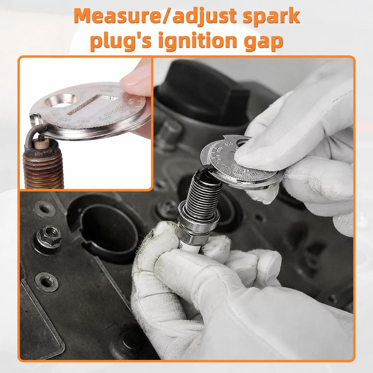 Yitong 1/2/5PCS Coin Style Spark Plug Gap Gauge Alloy Steel Measuring Tool Auto Motorcycle Small Engine Maintenance Adjustment