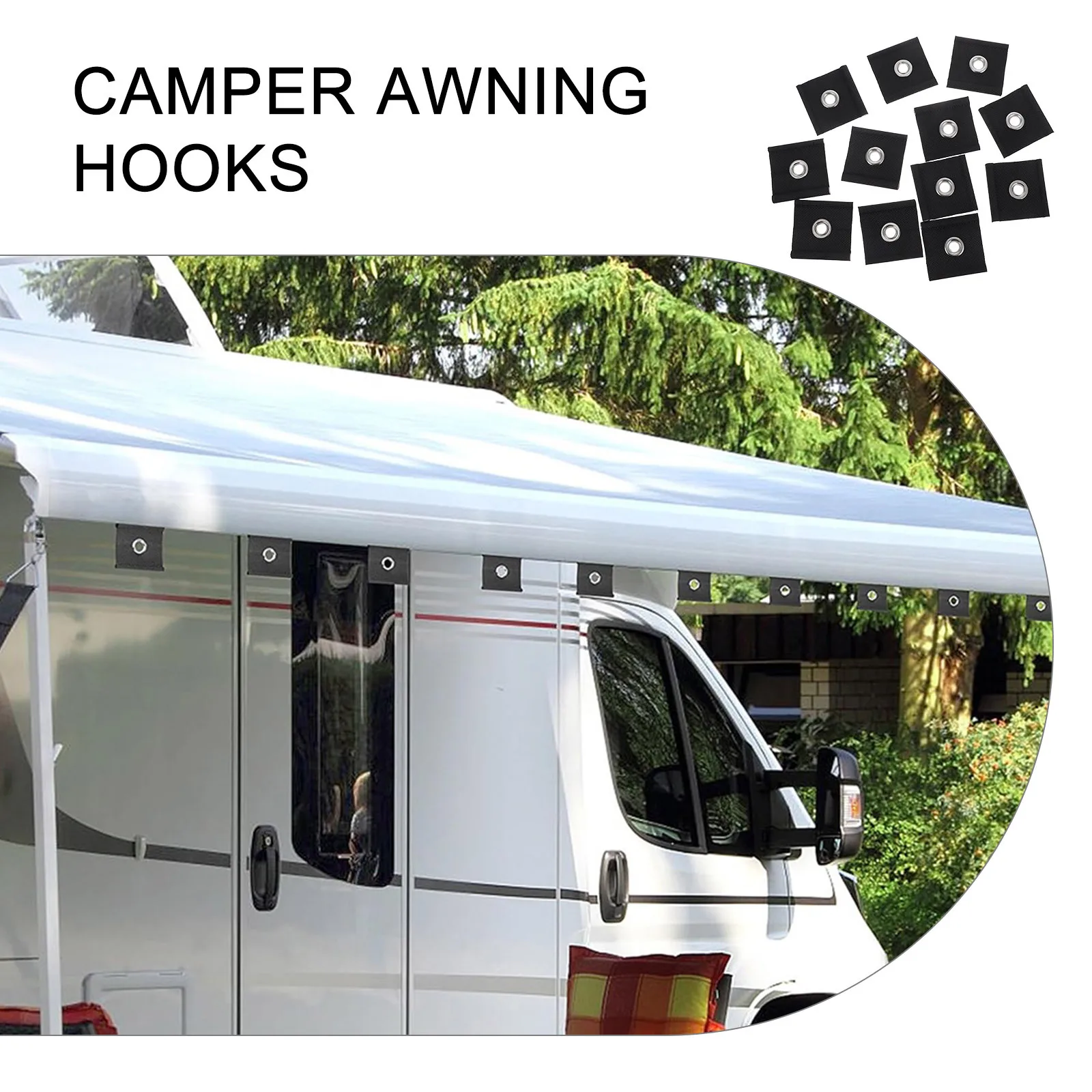 

8Pcs Rv Awning Eyelets Durable PVC Coated Fabric Easy Installation Multi Functional Strong Awning Piping Eyelets Camping