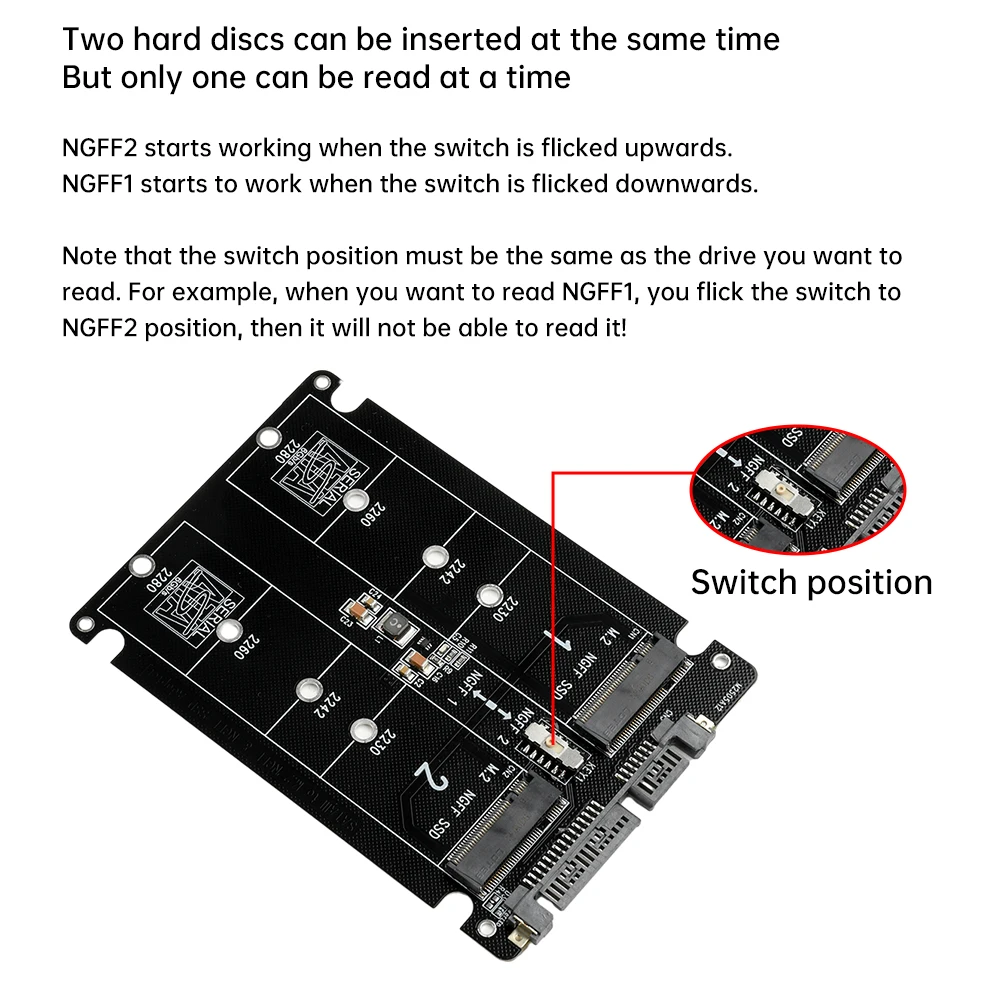 M.2 Converting Solid-state SSD to Sata3 External Hard Disk Box Ngff Msata to Serial Port Conversion Card Dual-use Two-in-One
