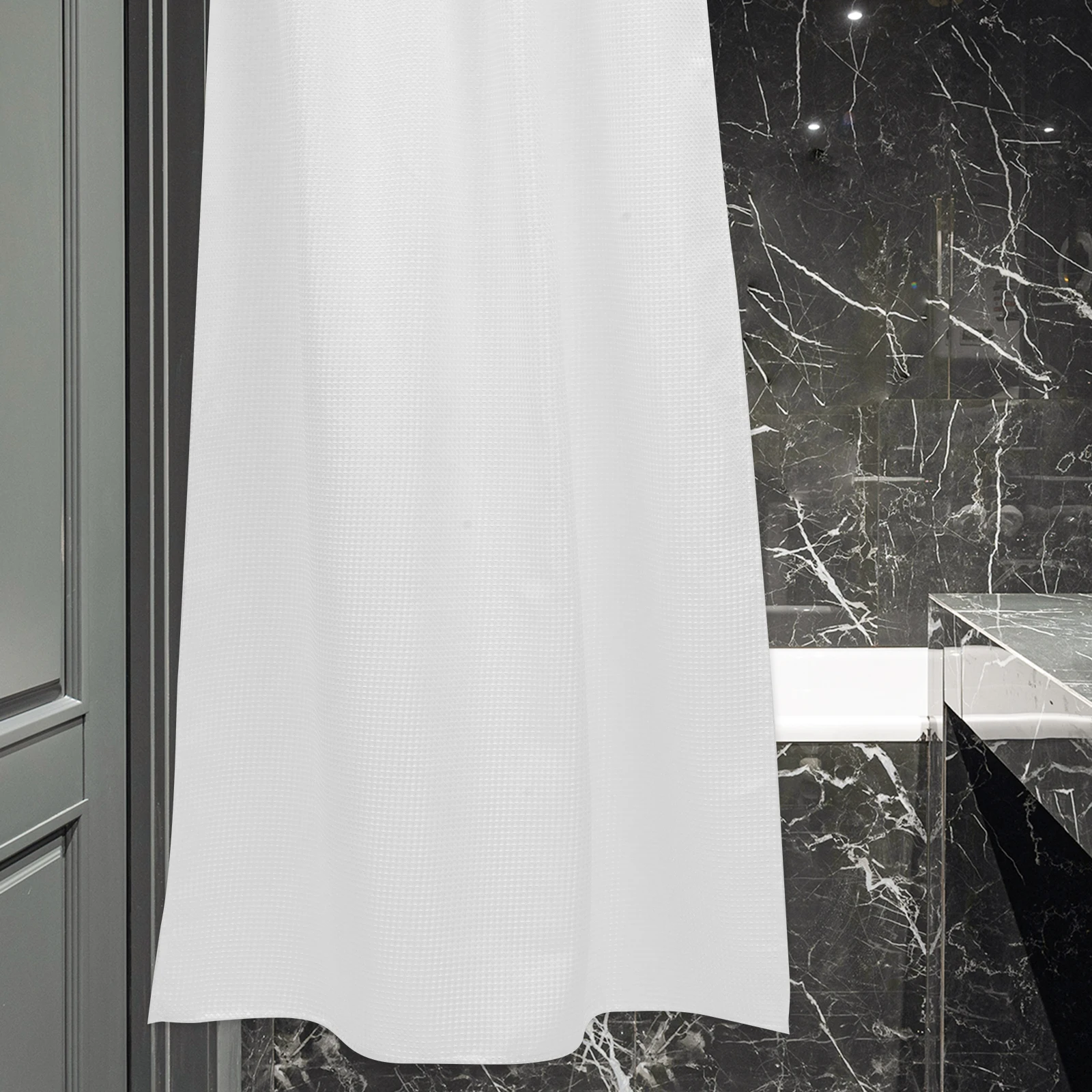 

Waterproof Shower Curtain Plain Solid Color All Polyester Bathroom Curtains Home Apartment Club Use Practical Bath Shade