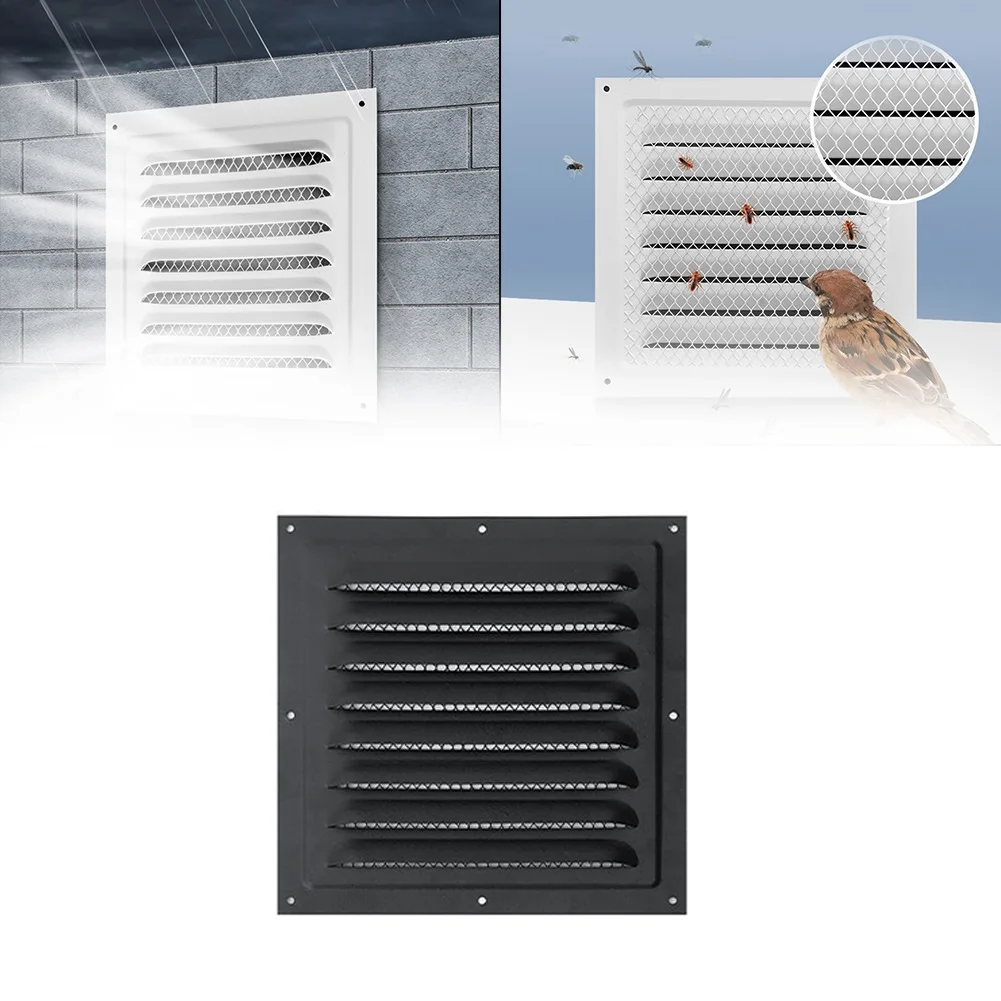 

Black Square Vent Cover Insect Screen Vent Stainless Steel Material Protection For HVAC Systems For HVAC Systems
