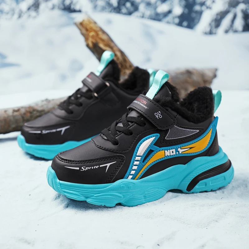 

Boys Casual Shoes Winter Warm Fur Children Shoes Kids Shoes Cotton Boots for Kids in Snow Outdoor Child Sneakers Furry 29-39