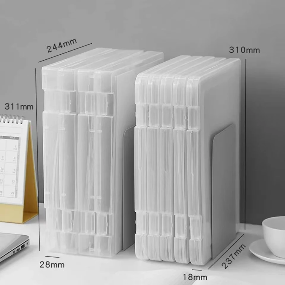 A4 Clear Document Storage Box Paper Organizer Buckle Closure Stationery Organizer Folder Office Sorting Plastic Box Files Holder