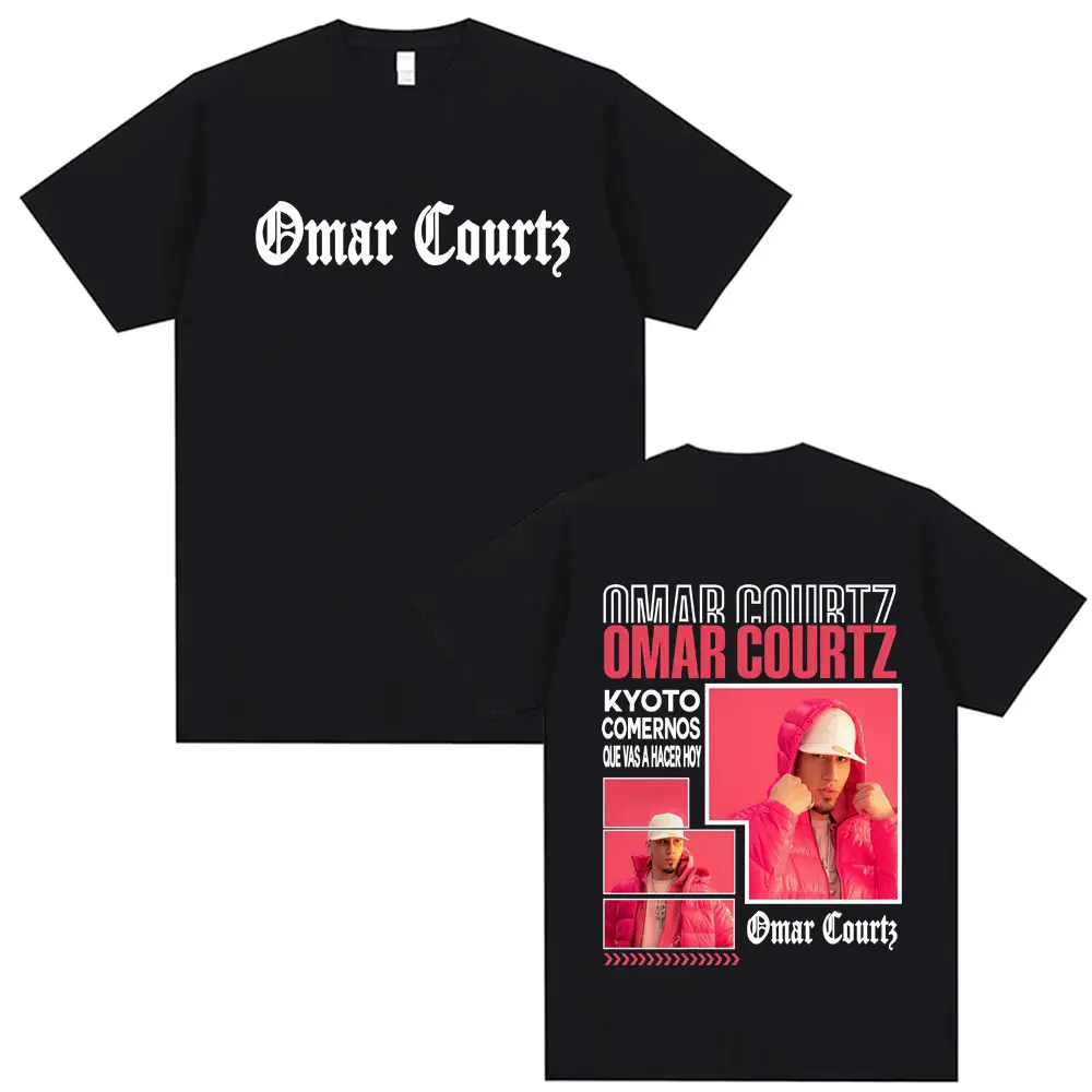 تي شيرت رجالي جديد مع غلاف ألبوم عمر كورز بويوما مطبوع هاراجوكو برقبة دائرية نمط Y2K قطن قصير الأكمام للجنسين #1
