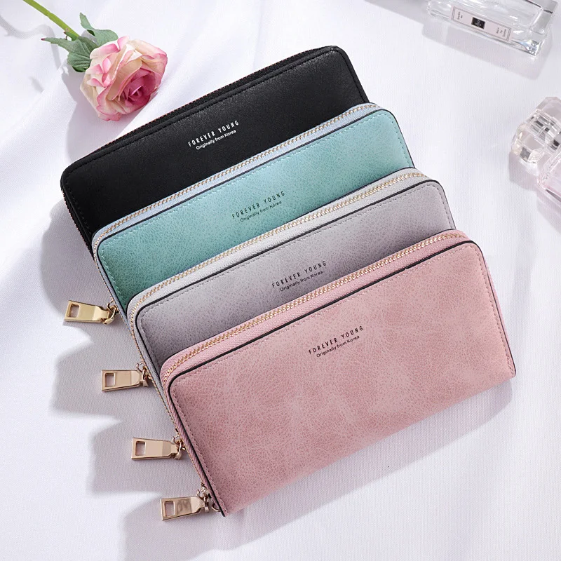 

Large Capacity Wallet for Women PU Leather Fashion Durable Women Wallet Vintage Purse Card Phone Holder Portable with Zipper