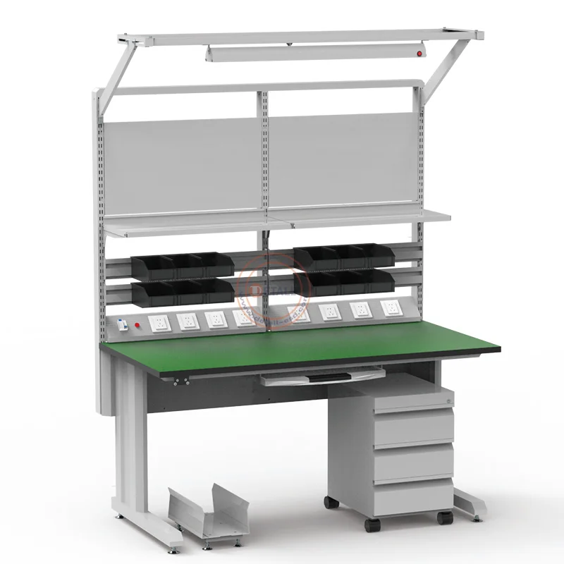 ESD-geleidende koudgewalst stalen modulaire werkbank met hoge slijtvastheid voor gebruik in magazijnen en compatibel met motoren