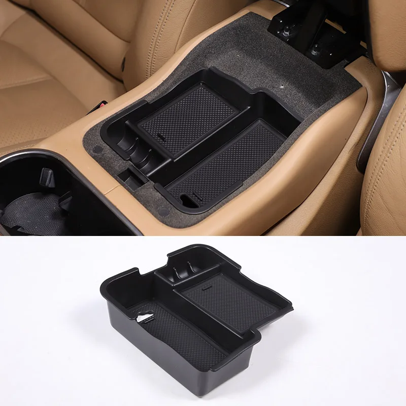 ABS black For Porsche Cayenne 2011-2017 Car Center Console Armrest Box Storage Box Car Accessories For left-hand drive car