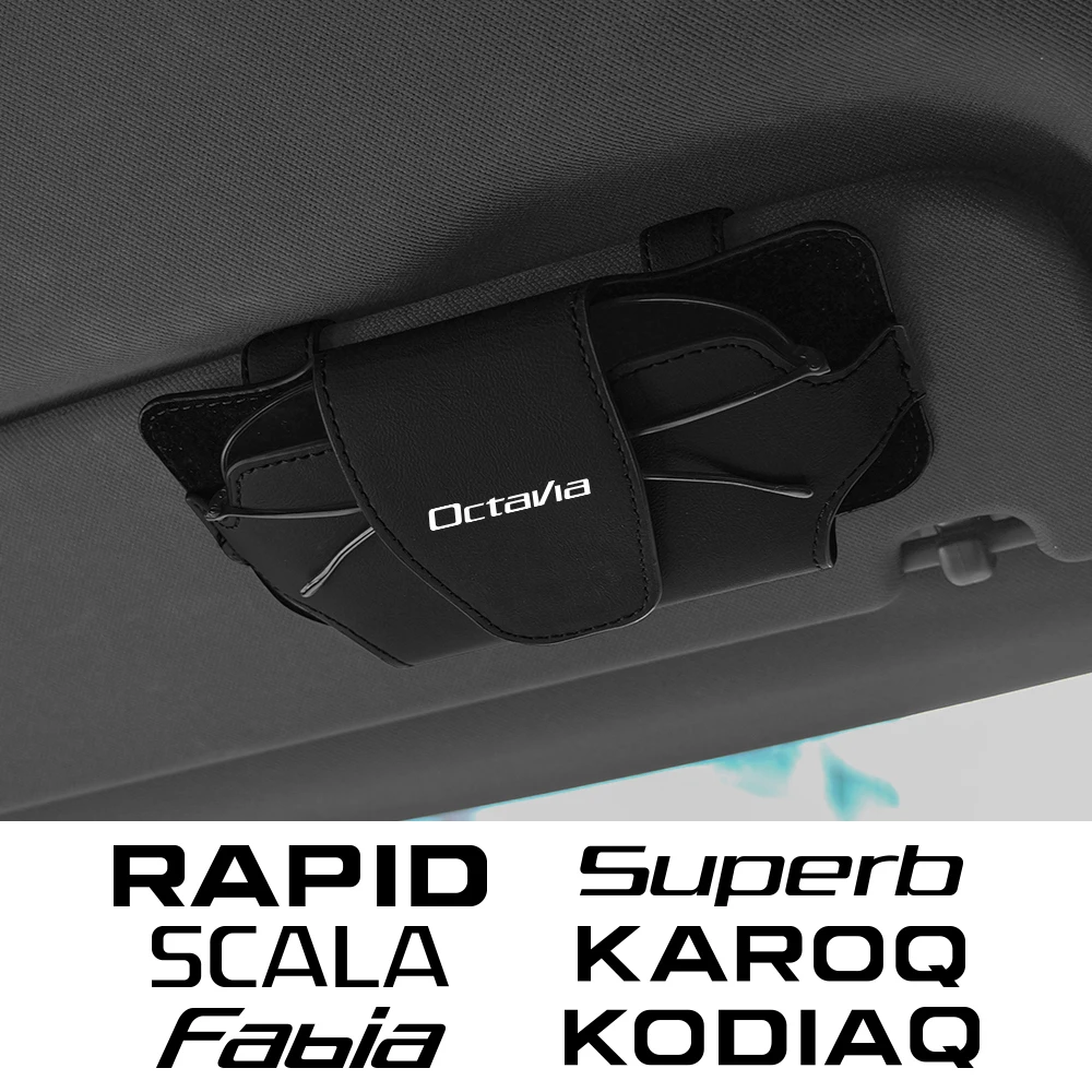 Car Sun Visor Magnetic Glasses Storage Box For Skoda Octavia Fabia Rapid Superb Kodiaq Scala Karoq Citigo Kamiq Roomster Enyaq