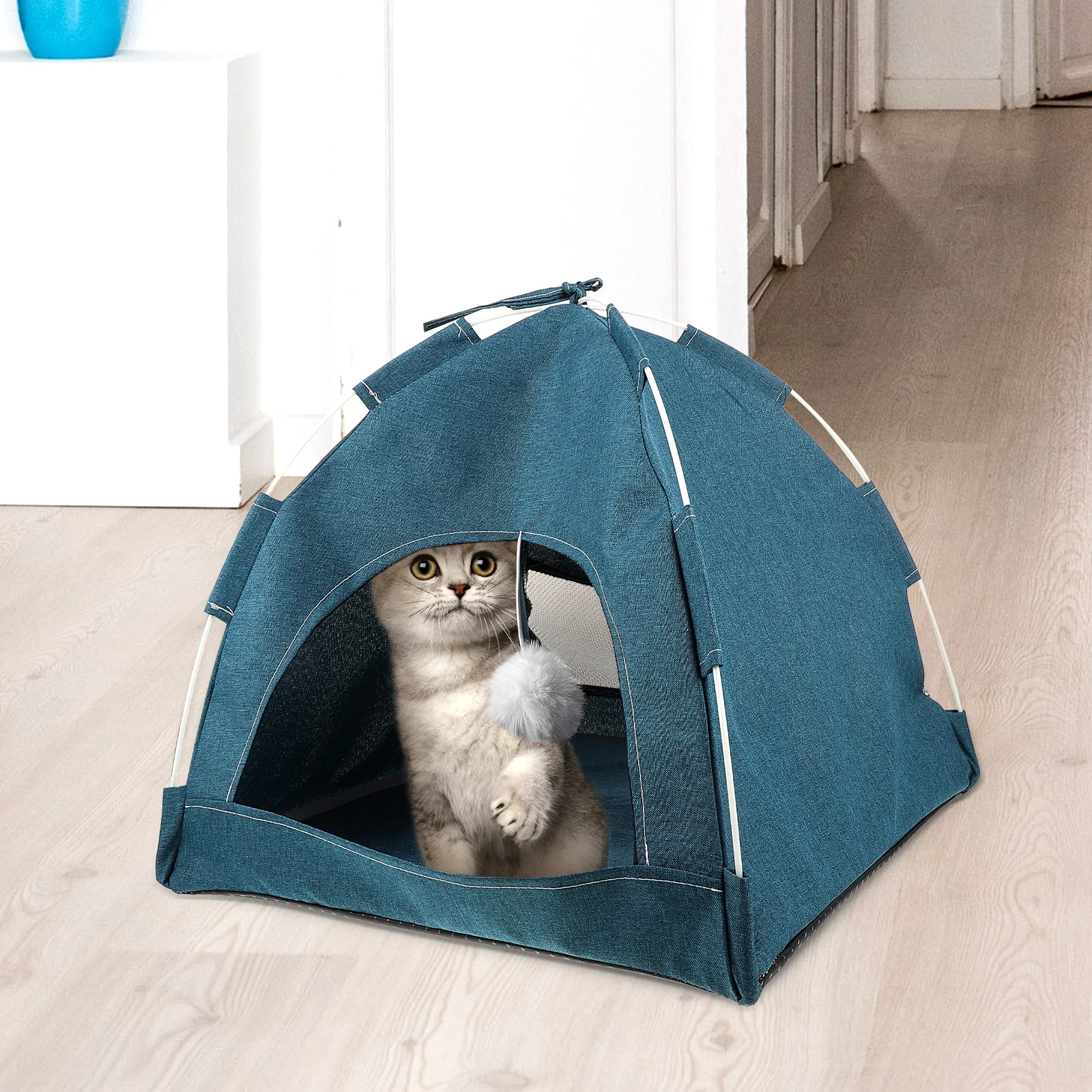 

Pet House Puppy Sleeping Nest Small Cat Houses for Outdoor Green Indoor Bed Tents