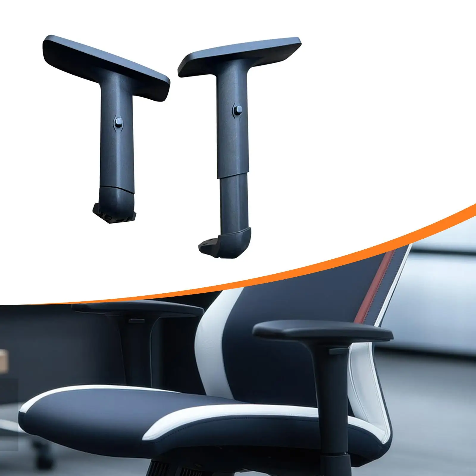 2 Peças de Braços Ergonômicos Elegantes para Cadeira de Escritório, Suportes Verticais de Reposição para Cadeiras Gamer de Dormitório e Casa