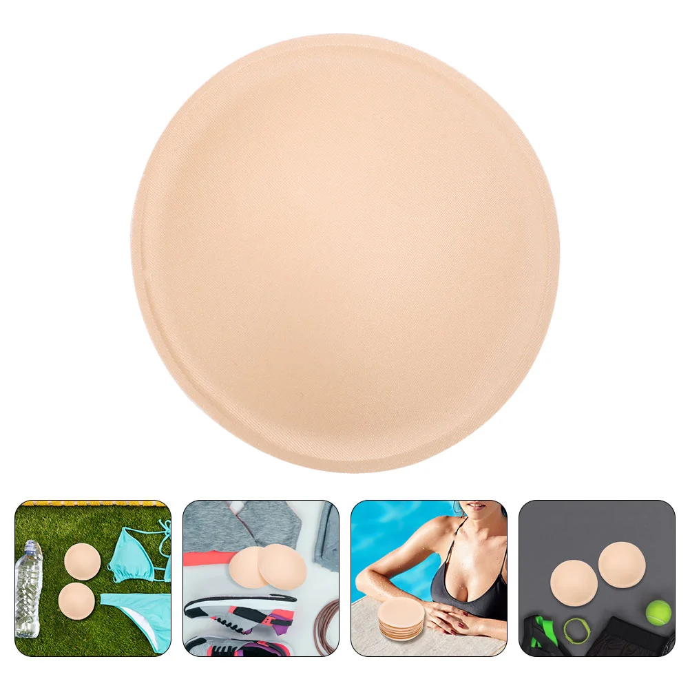 

4 Pairs Bathing Suits Round Sponge Breast Pad Nipple Covers Pads Inserts Gasket Swimsuit Padding Push up Beige Miss