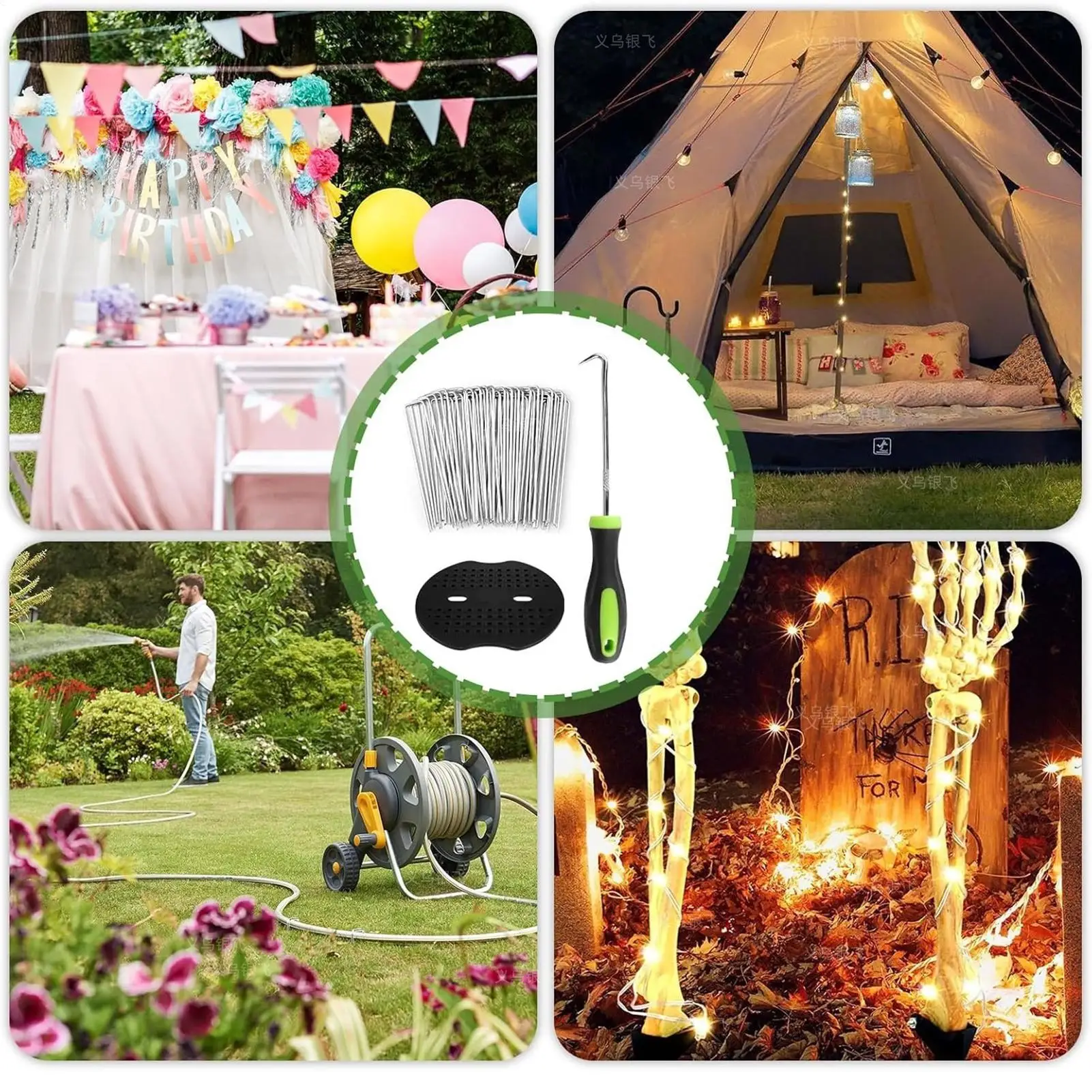 

Колья из пейзажной ткани U-образные оцинкованные шипы, 50 шт., колья из барьерной ткани Sod для наружного двора, дорожки, фермы, патио