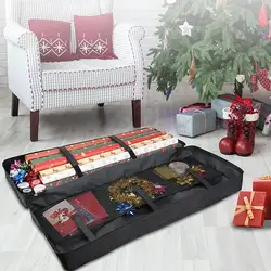 Borsa portaoggetti per confezioni regalo di Natale Organizzatore portaoggetti sotto il letto con manici addensati Scatola portaoggetti per carta da regalo natalizia per le vacanze