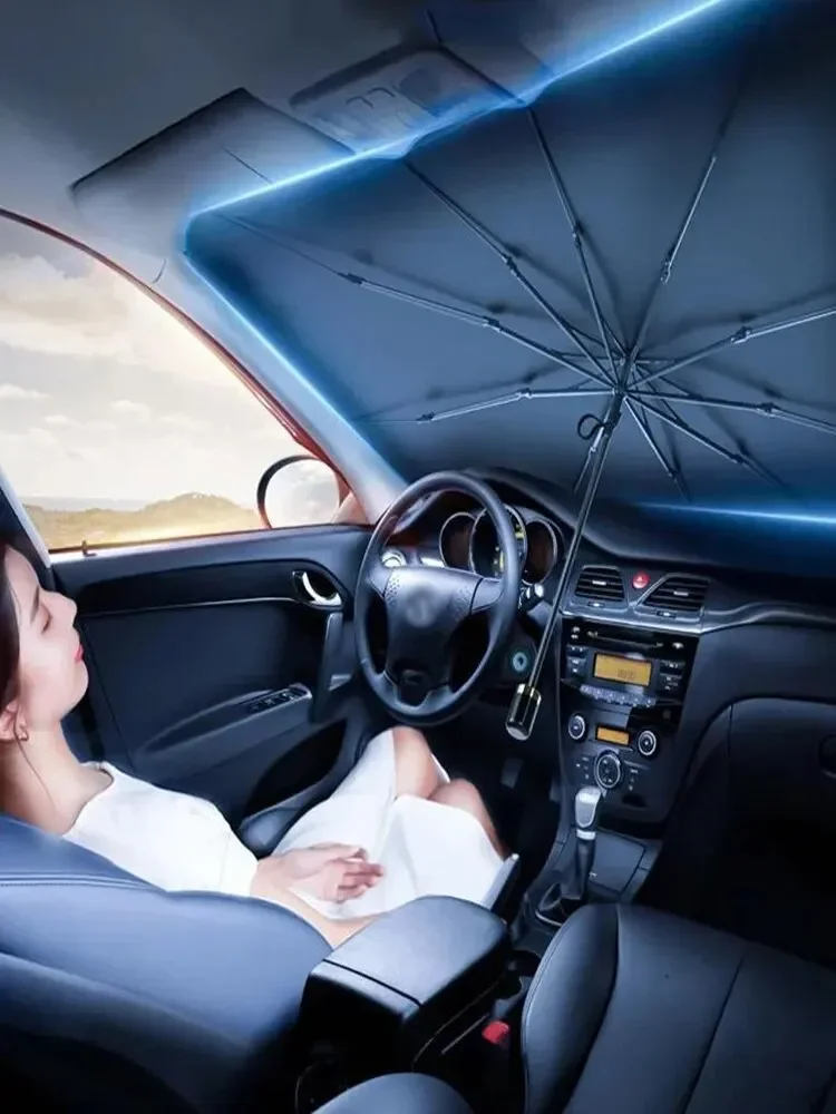 Car Sunshade Umbrella Windshield Folding Front Parasol Umbrella Type Sun Shade for Car Window Summer Sun Protection Accessories