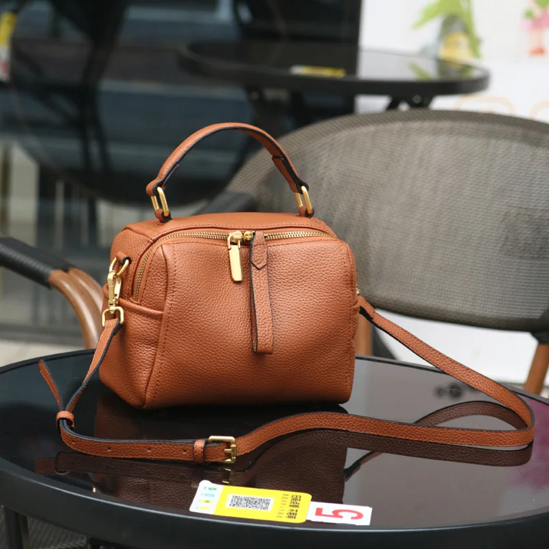 

2025 Boston Pillow Ladies Bag Genuine Leather Large Capacity Crossbody Shoulder Bag for Women High Quality Cowhide Female Bags