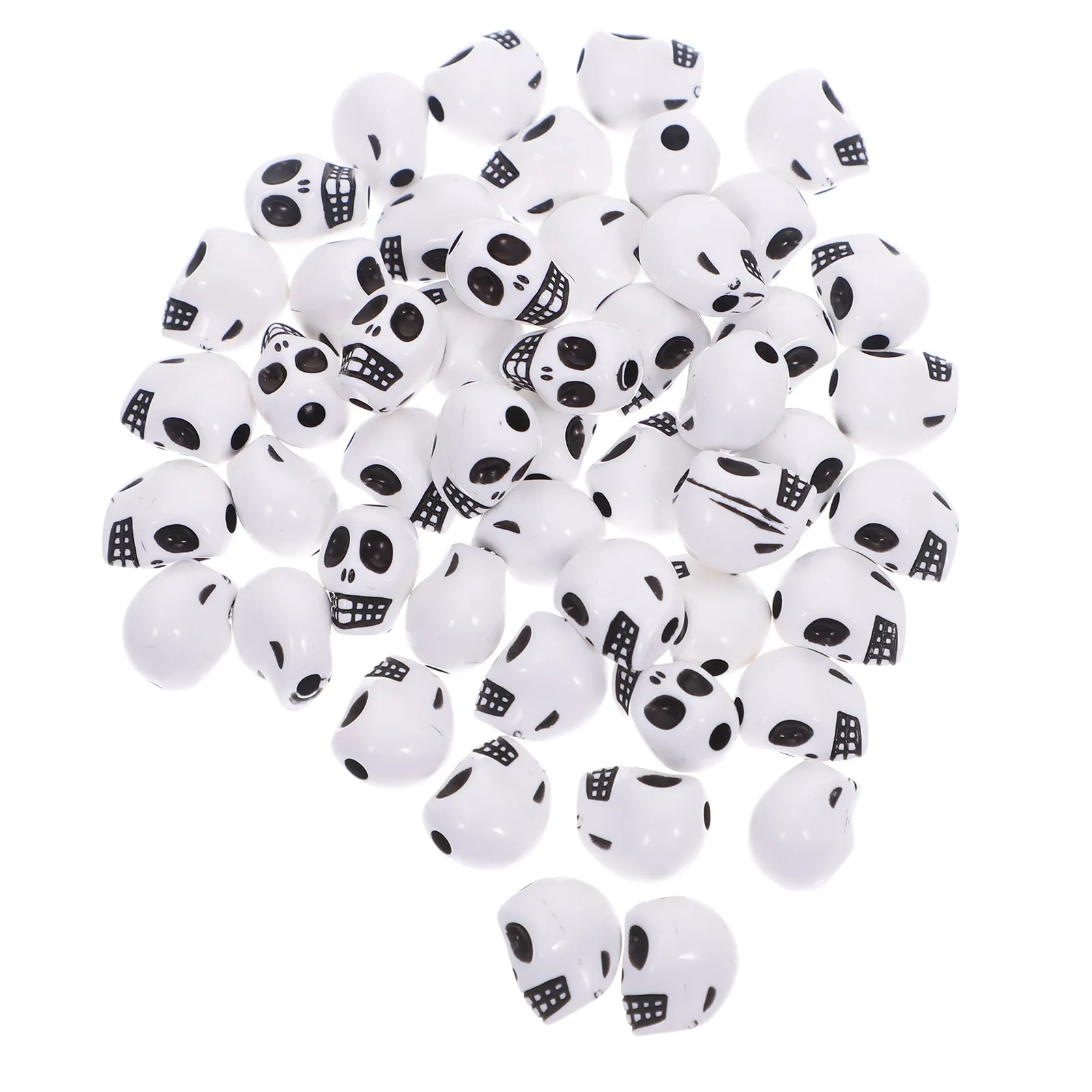 50pcs Acrylic Skull Beads for DIY Jewelry Making – Bracelet, Necklace & Craft Spacers