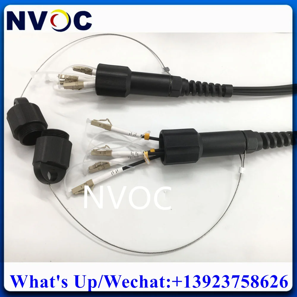 4Core OM3-150 120M Portable Field Tactical Fiber Optic 4.0mm LSZH/4.5mm PDLC TPU Black Cable Protector With Winding PCD235 Coil