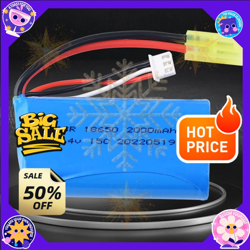 SWZY 7.4V 2000mAh 18650 2S 20C Li-ion Battery For Remote Control Toy Off-road Car Helicopter Boat Lithium Battery Pack