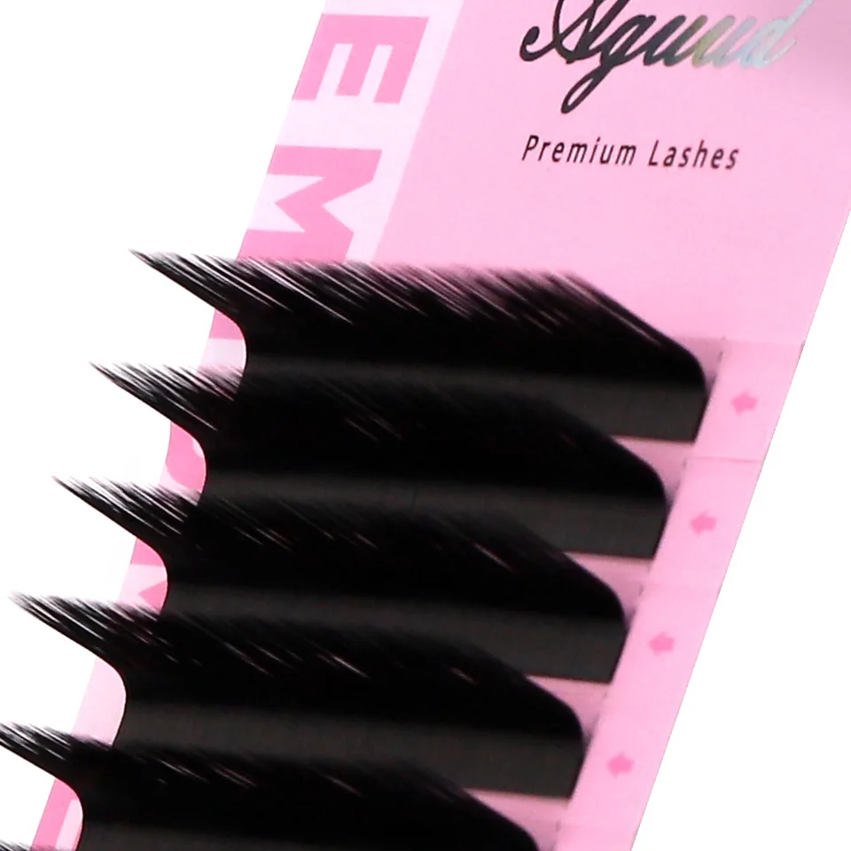 Aguud 소프트 내추럴 볼륨 캐시미어 매트 블랙 속눈썹 트레이 L/M 컬 8-15mm 믹... - 4