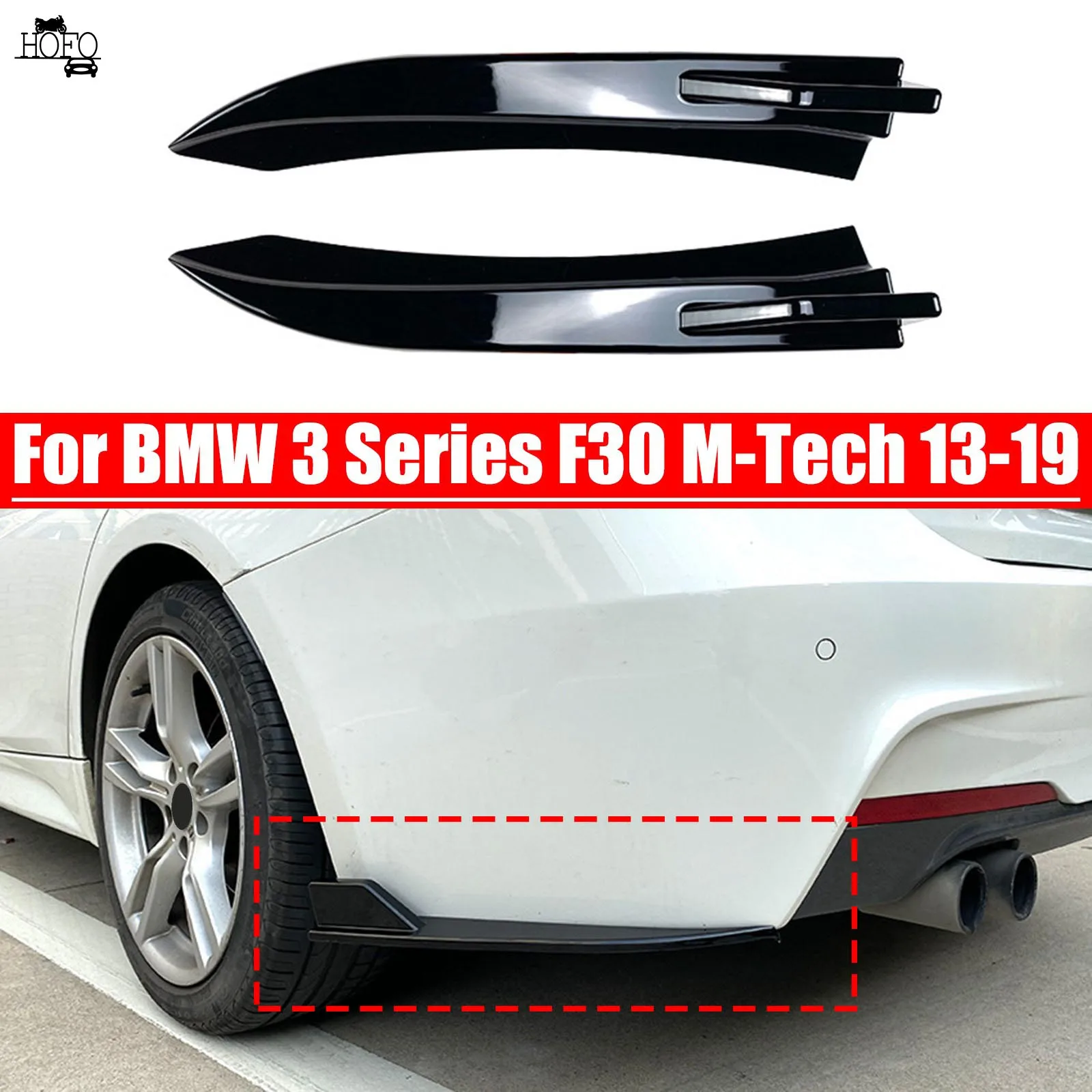 

Rear Bumper Splitter Side Spoiler Canards Cover Body Kit Trim for BMW 3 Series F30 With M Tech/M Sport Bumper 2012-2018