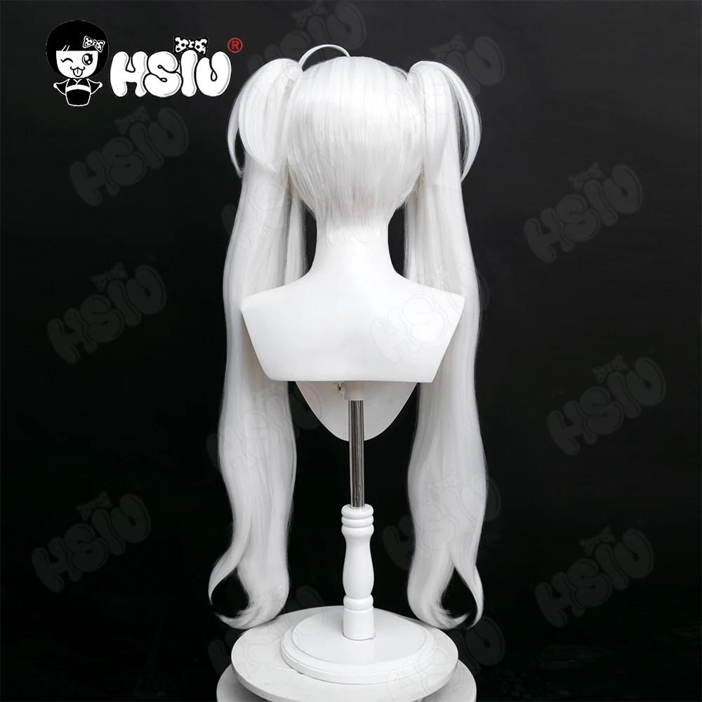 lady avalon cosplay Wig Game Fate/Grand Order Cosplay HSIU White double ponytail long hair Synthetic Wig lady avalon fgo cosplay