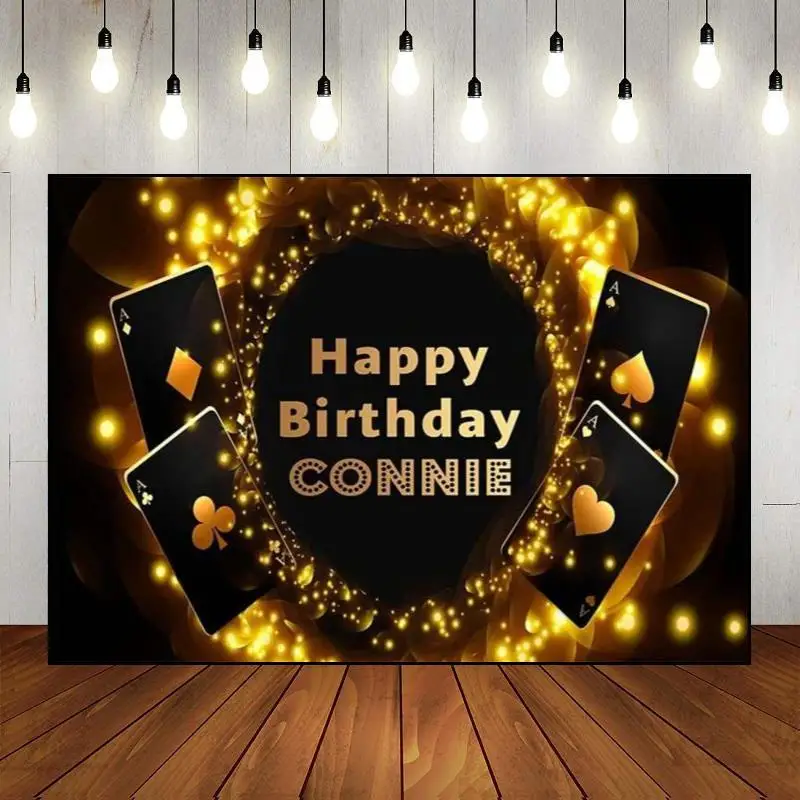 

Gambling Slot Machines Dice Happy Birthday Photography Party Backdrop Casino Night Banner Wall Cake Decoration Baby Shower Poker