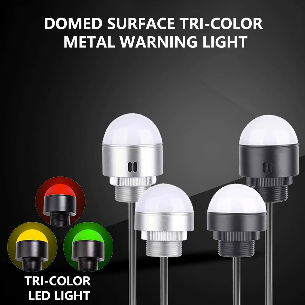 

IBCL-111 Размер 30/50/70 мм Трехцветный металлический индикатор с куполообразной головкой IP67 Водонепроницаемый 12/24 В Предупреждающая лампа для оборудования станков