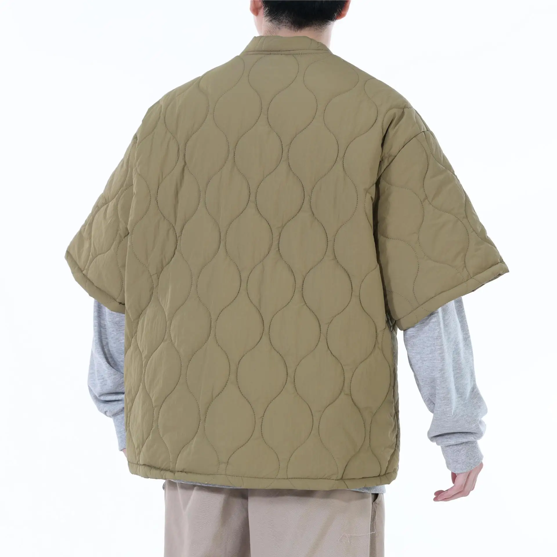 New Fall/Winter Japanese-Style Cotton Coat for Men, Retro Style, Loose Half-Sleeved, Trendy Cotton Coat for Women