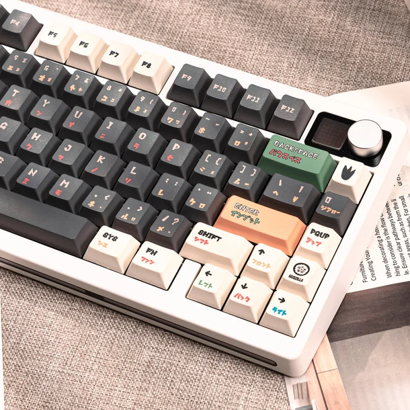 Retro Anime Keycaps,134 Keys Cherry Profile Custom Japanese Doubleshot PBT Key Caps Set For MX Switches Mechanical Keyboards