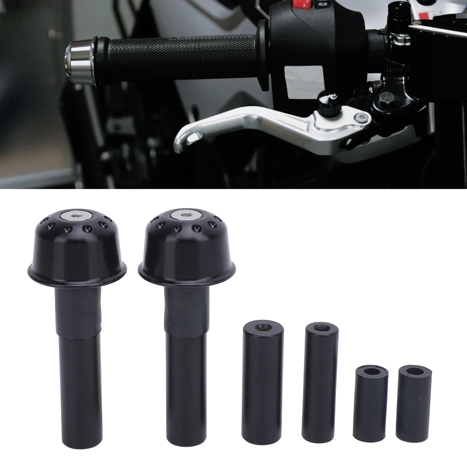 

Aluminum Handlebar End Caps - M6 Screw Hole Design for 13-20mm Inner Diameter Motorcycle Handlebars
