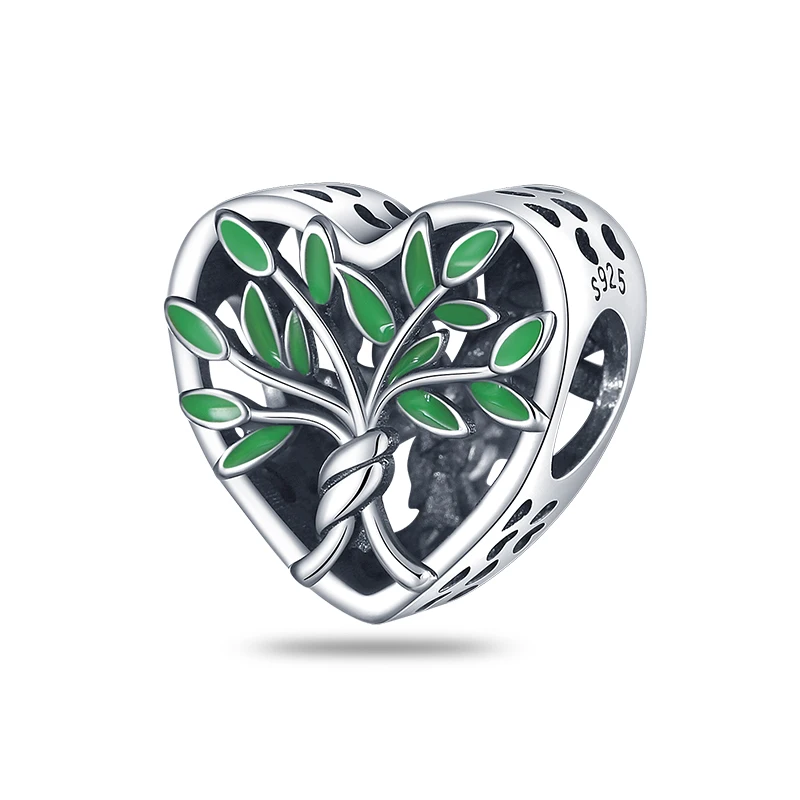 100% 925 Sterling Silver Attractive Bead 3mm Life Tree Green Vitality Original Design DIY Elegant Fine Jewelry ﻿