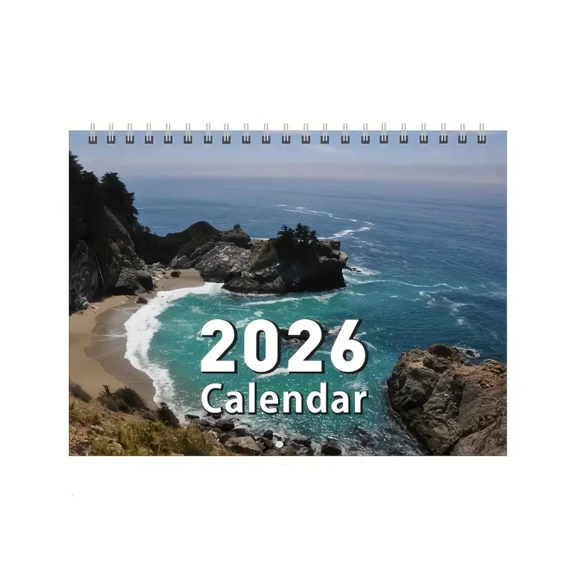 

1 шт., календарь с природным пейзажем на 2026 годы — большой ежемесячный планировщик, уникальный пейзаж, подходит для офиса или домашнего использования, семейного планирования