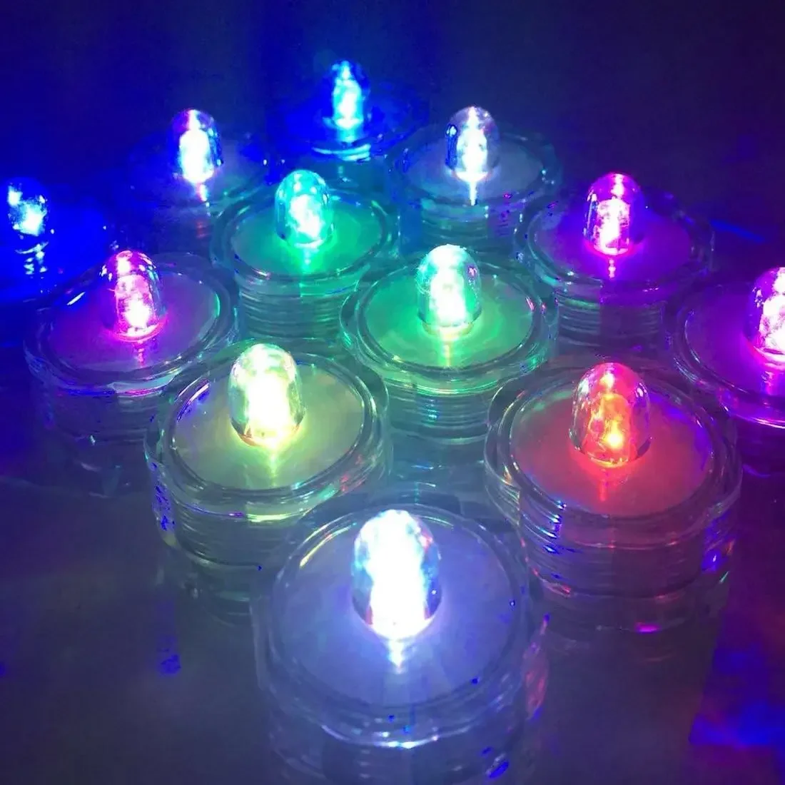 120PC Submersible Waterproof LED Tea Light Pond Underwater Tealights Battery Operated Flameless Electric Candles Vase Pond Decor